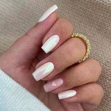 Cross-border Solid Color Simple Love Electroplating Nail Art Tip Creative Personality Pure Desire Fake Nails Versatile Detachable Wearing Nails SUYW