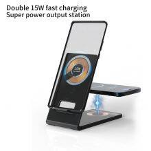 Foldable Ultra-Slim Transparent 3 In 1 Portable Magnetic Wireless Fast Charger thumbnail-3