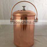 4L Galvanized Polished Stainless Steel Garbage Bin With Portable Handle and Carbon Filter thumbnail-2