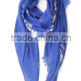 Charm Elegant Flower Embroideried Cotton Hijab Scarf Women thumbnail-3