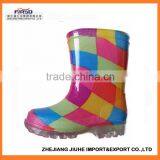 2014 Last Cute Kids' Pvc Rain Boots With Colorful Tartan Pattern thumbnail-1
