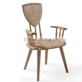 Modern design high back living room wooden chairs armrest elegant dining chair