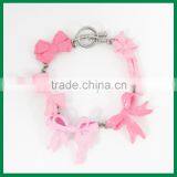 Sprayed Ribbon Zinc Alloy Charms Bracelet