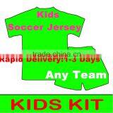 2016 Thai quality Short sleeve Kids Soccer Jersey Sport Wear Shirt in Children Size Free shipping to Russia