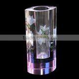 Beautiful Engraved Flower Crystal Vase