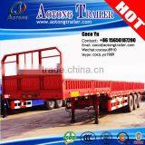 AOTONG direct factory high gantry or portal frame cargo transporting 40ft flatbed side grill semi trailer