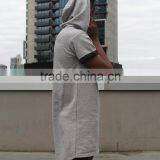 Short Sleave Hoodies/longlenth Hoodies.grey Color Hoodies /one Side Zipper Hoodies thumbnail-2