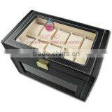 Leather Wrapping MDF Gorgeous LED Watch Case for Luxury Watch