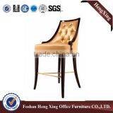 High Quality Wooden Frame Gold Leather Hotel Banquet Dining Chair HX-HT002 thumbnail-1