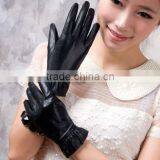 Hot Sale Black Leather Glove Women Style