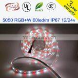 RGBW 5050 LED Strip,12V IP65 Waterproof 60LED/M,RGB+White,RGB+Warm White