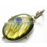 Natural Emerald Diamond Pendant Jewelry, 14k Yellow Gold 925 Sterling Silver Jewelry, Gemstone Jewelry Manufacturer Wholesaler