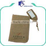 New Style Jute Passport Holder Travel Passport Wallet With Zipper thumbnail-2