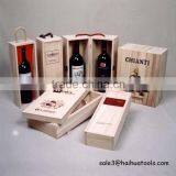 Pine WOOD Wine Box Screen-print Logo Nature Color