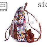 100% Factory Whole Sale Floral Fancy Ladies Canvas Backpack thumbnail-3