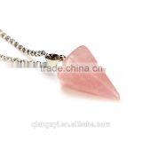2016 Wholesale Quartz Stone Pendants Natural Crystal Point Pendant Lapis Lazuli Crystal Prism Conical Jewelry Necklace thumbnail-2