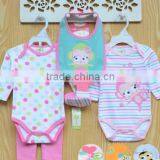 Baby Girls Clothing Set 5 Pcs Cotton Romper Rompers Triangle Jumpsuit thumbnail-1