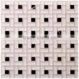 Black and White Color Crystal Glass Mosaic Tile of Kitchen(PMGA090)