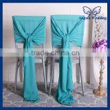SH004F Cheap Many Colors Available Custom Made Wedding Turquoise Chiffon Chair Sash With Buckle thumbnail-2