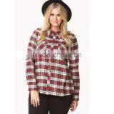 Women's Scotch Plaid Shirt Ladies Red/ Green/black Check Flannel Shirts for Christmas thumbnail-1