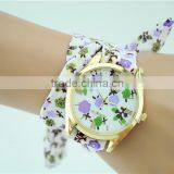 Geneva Korea Style Girls Watch Fabric Watch Strap Bracelet Watches for Women thumbnail-2