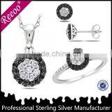 Crescent Moon Pendant Necklace, Stone Flower Pendant thumbnail-4