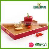 Lacquered Bamboo Wooden Serving Tray for Sale thumbnail-1