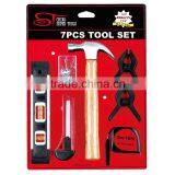 7pcs Hammer, Level, Measure Tape, Classic Home Tool Kit