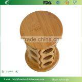 DT014/Bamboo Wooden Salt Pepper Surgar Spice Glass Bottle Jar Shaker Holder Rack thumbnail-4