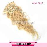 Blonde Cambodian Human Hair Wavy Clip In Hair Extension thumbnail-1
