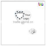 Your Logo Heart Charm Color Rhinestone LAPEL PIN thumbnail-1
