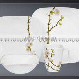 20pcs Square White Ceramic Dinnerware Sets