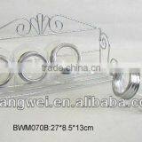 4pcs Glass Spice Jar Set With Metal Rack thumbnail-2