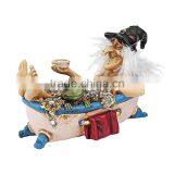 Personalized Handmade Painted Decorative Resin Cauldron Witch Statue thumbnail-1