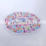 Diameter 57.09inches Printed Beach Towel Round Pad Mat Microfiber Fabric Breathable Mat For Beach Camping Outdoor Activities thumbnail-4