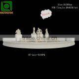 Large Outdoor Marble Water Fountain With Horse thumbnail-1