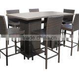 2017 Trade Assurance Hot Sale All Weather Outdoor Home Wicker Rattan Low Cost Bar Table Set thumbnail-4