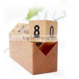 Custom Beech Solid Wood Box Calendar, Desk Top DIY Perpetual Calendar Wooden thumbnail-4