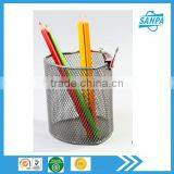 Office Supplies Metal Mesh Stationery Silver Heart Shape Pen Holder thumbnail-1