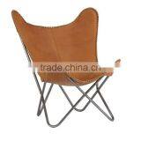 High Quality Anti-brown Leather Butterfly Chair thumbnail-4