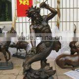 Garden Casting Merman Bronze Statue thumbnail-1