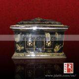 Black Glazed Excellent Quality Handmade Ceramic Funeral Caskets and Urns for Sale thumbnail-1