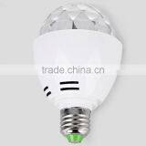 Hot Selling Auto Mini Party Induction Light LED Bulbs E27 3W Bulb Full Color RGB LED Plastic Rotating Lamp With Remote Control thumbnail-4