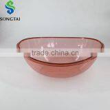 Colour Transparent Plastic Salad Bowl thumbnail-1