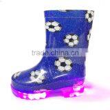 Knee High Printed Hotsale LED Light Outsole Pass REACH or California Prop 65 Testing Kids PVC Rain Boots Wellies Gumboots thumbnail-6