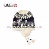 Two Earflaps With Braided Tassels Simple Beanie Hat Knitting Pattern thumbnail-1