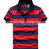 Short Sleeve Cotton Slim Striped Men Polo Shirt thumbnail-3