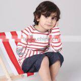 Latest Promotional Logo Baby Clothes Cheap Hot Sale Fashion Wholesale Kids Boutique Stripe Long Sleeve100%cotton T-shirt thumbnail-5