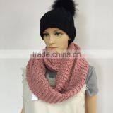 Women Winter Heavy Knit Infinity Scarf thumbnail-5