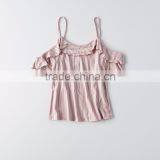 MGOO New Arrival Drop Shoulders Ladies Tank Tops Girls Top Design Stripe Pattern Women Shirt thumbnail-4